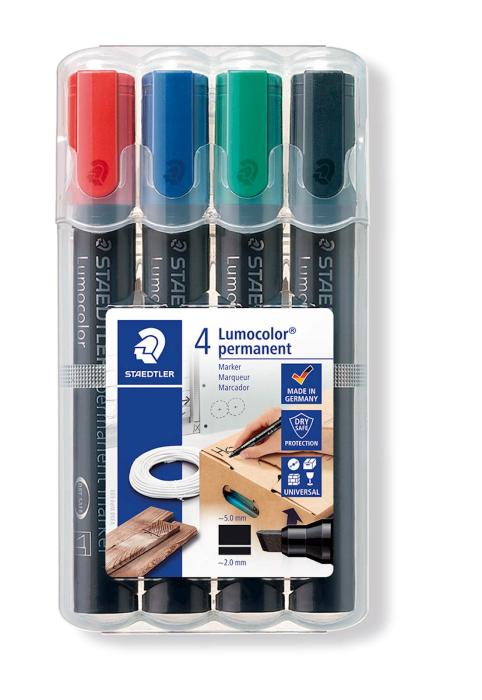 Flomaster alkoholni marker po&scaron;evna konica STAEDTLER LUMOCOLOR OHP B 350WP4 set 4/1