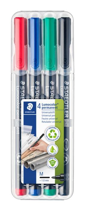 Flomaster permanentni vodoodporni STAEDTLER LUMOCOLOR OHP set 4/1