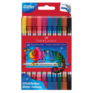 Flomastri obojestranski z ble&scaron;čicami FABER CASTELL GLITTER set 10/1 272745
