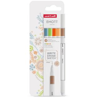 Flomastri naravne barve 0,4 mm EMOTT UNI PASTEL set 5/1 57510