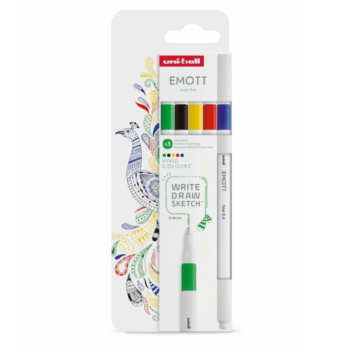 Flomastri osnovne barve 0,4 mm EMOTT UNI set 5/1