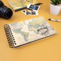 Foto album 30 črnih strani 21,5x15 cm s priloženimi kotki za slike LET'S TRAVEL THE WORLD ZEMLJEVID XL1847