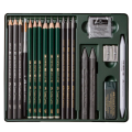 Grafitni svinčniki slikarski art v pločevinasti &scaron;katli FABER CASTELL PITT GRAPHITE MONOCHROME M set 19/1 270478
