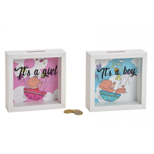 Hranilnik &scaron;parovček 15x15x5 cm IT'S A BOY IT'S A GIRL BABY SHOWER 10027170