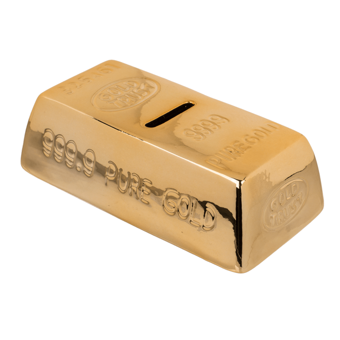 Hranilnik &scaron;parovček zlata palica 16,5x8,5x5 cm GOLD BAR 78/4010