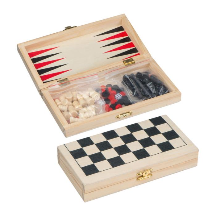 Igra lesena potovalni set &Scaron;AH DAMA BACKGAMMON TAVLA 3/1 5432413