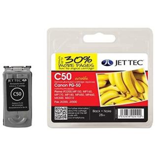 KOMPATIBILNA KARTU&Scaron;A "JET TEC C50", za CANON PG-50, ČRNA