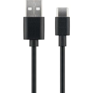 Kabel polnilni 1 m iz USB-A 2.0 na USB-C črn 480 Mbps MC775139