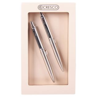 Tehnični svinčnik in roler v darilni embalaži nerjaveče jeklo CRESCO REPORTER STAINLESS STEEL SET 290027