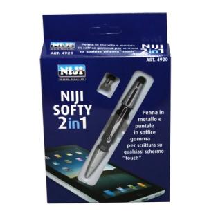 Kemični svinčnik 2 v 1 z nastavkom za zaslone na dotik NIJI SOFTY MULTIPEN 4920