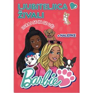 Knjiga z nalepkami LJUBITELJICA ŽIVALI IGRAJ SE IN SE UČI BARBIE 001974