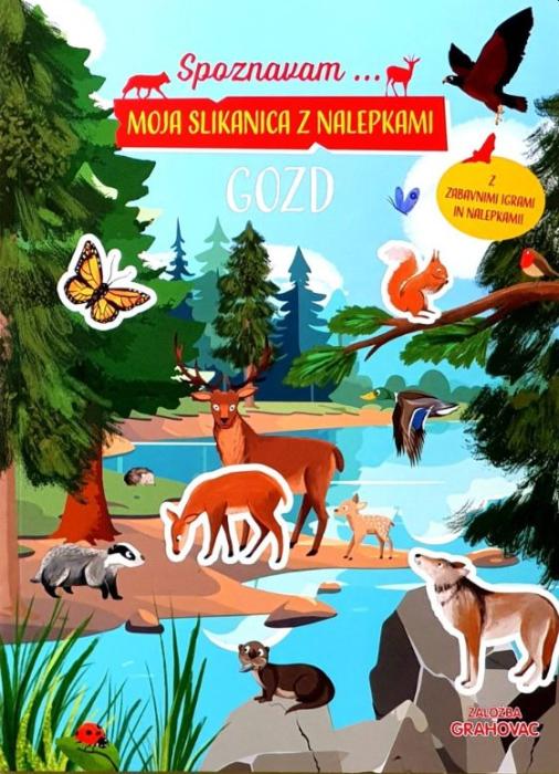 Knjiga SPOZNAVAM MOJA SLIKANICA Z NALEPKAMI GOZD 002020