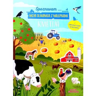 Knjiga SPOZNAVAM MOJA SLIKANICA Z NALEPKAMI KMETIJA 002021