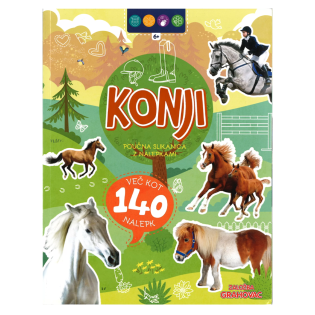 Knjiga POUČNA SLIKANICA Z NALEPKAMI KONJI 6+ 001854