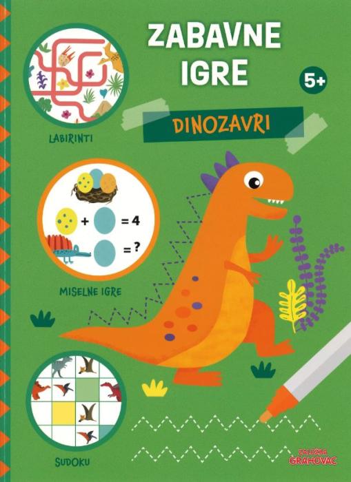 Knjiga ZABAVNE IGRE DINOZAVRI 5+ 001836