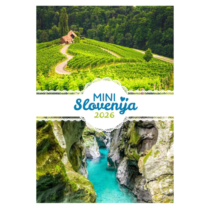 Koledar 2026 stenski 23x38 cm MINI SLOVENIJA