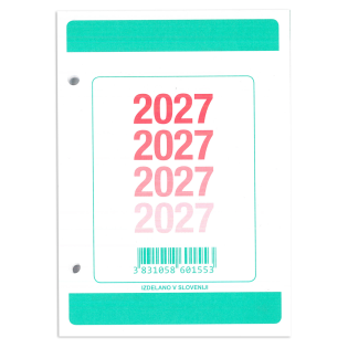 Koledar 2027 vložek 7 dnevni za namizni pleksi koledar luknjan