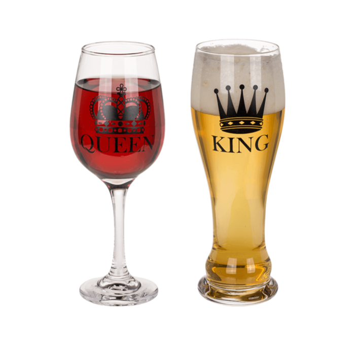 Kozarec za vino 600 ml in 430 ml KING & QUEEN 600 78/7919