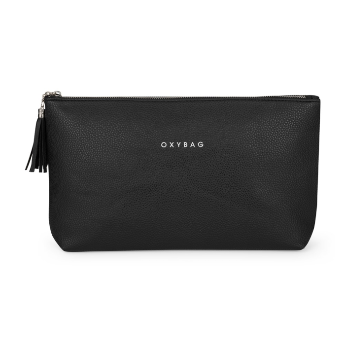 Kozmetična torbica vegansko usnje 15,5x14x7,5 cm črna OXYBAG EMILY LEATHER MAXI BLACK 9-70225