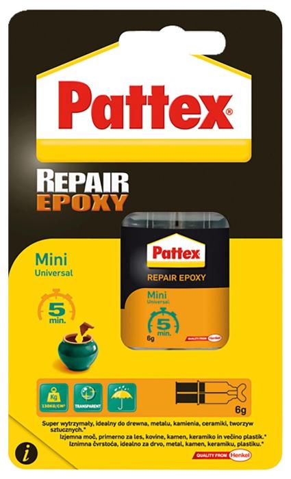 Lepilo dvokomponentno v brizgi PATTEX EPOXSY MINI URNIVERSAL