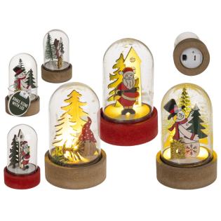 Lučka led okrasna z miniaturnim božičnim prizorom XMAS FRIENDS 160066