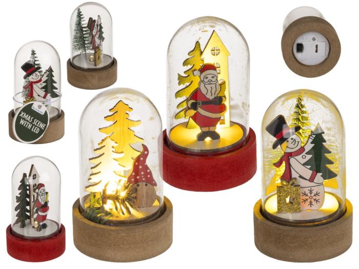 Lučka led okrasna z miniaturnim božičnim prizorom XMAS FRIENDS 160066