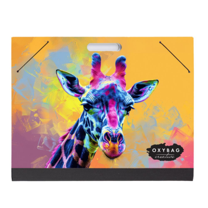 Mapa za risalne liste z elastiko kartonska A3 OXYBAG CREATIVE COLOURS GIRAFFE ŽIRAFA 6-98325