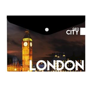 Mapa A4 PVC z gumbom LONDON 2-31017