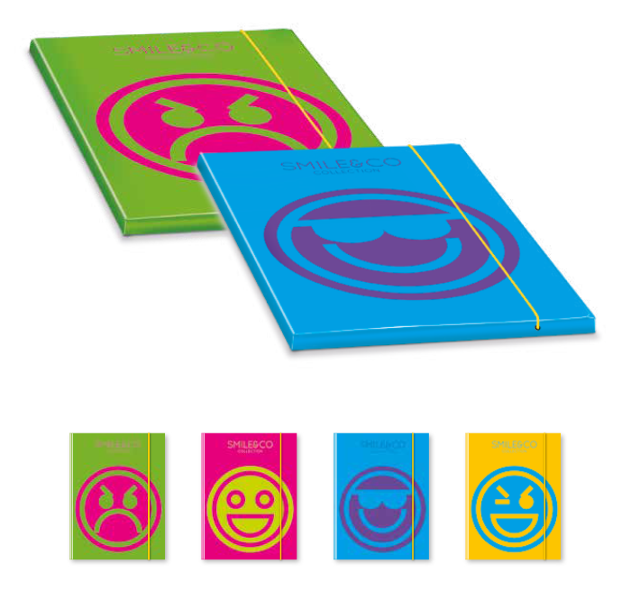 Mapa z elastiko A4 širine 1 cm COLOROSA SMILE & CO EMOJI 64SML05