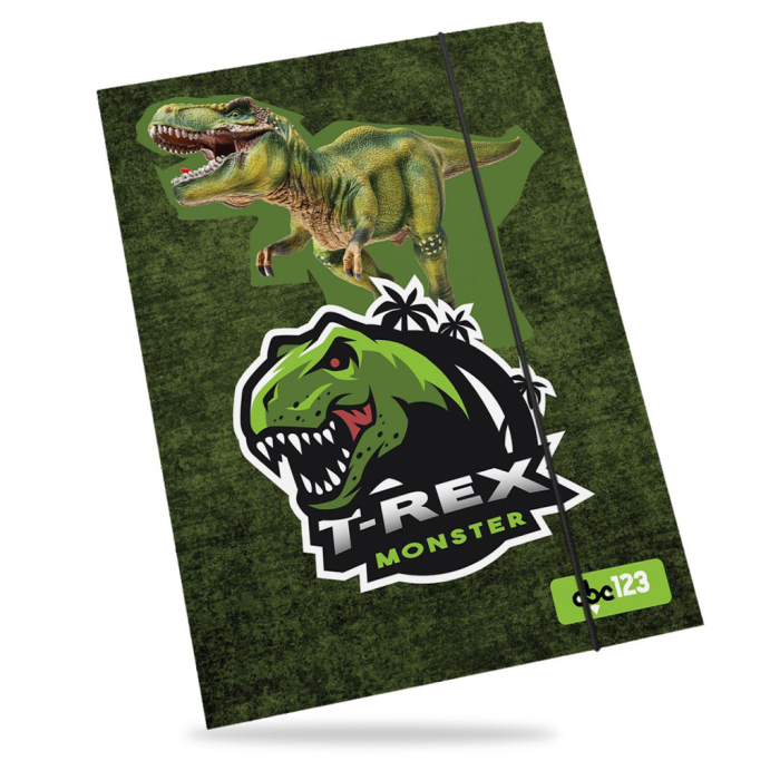 Mapa A4 z elastiko DINOZAVER T-REX MONSTER ABC123 23ZM-DINO