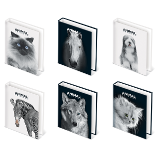 Mapa rinčna A4 2 rinki ANIMAL FRIENDS BLACK AND WHITE 64AF04BW