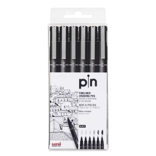Marker permanentni vodoodporni črn 0,03 0,05 0,1 0,3 0,5 0,8 mm PIN UNI FINELINER DRAWING PEN set 6/1