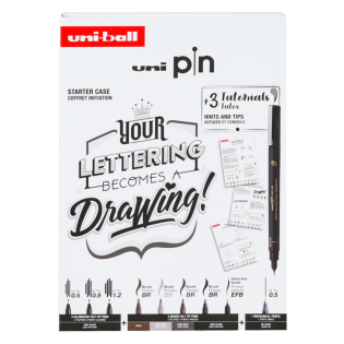 Marker permanentni vodoodporni PIN FINE LINE UNI LETTERING set 8/1 74021