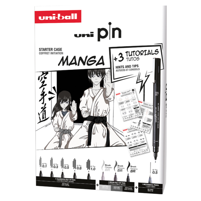 Marker permanentni vodoodporni PIN FINE LINE UNI MANGA set 8/1 74020 