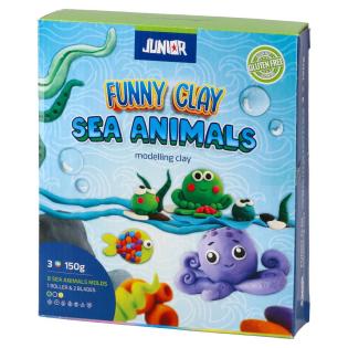 Modelirna masa plastelin 3 x 150 g JUNIOR FUNNY MODELLING CLAY SEA ANIMALS 130799