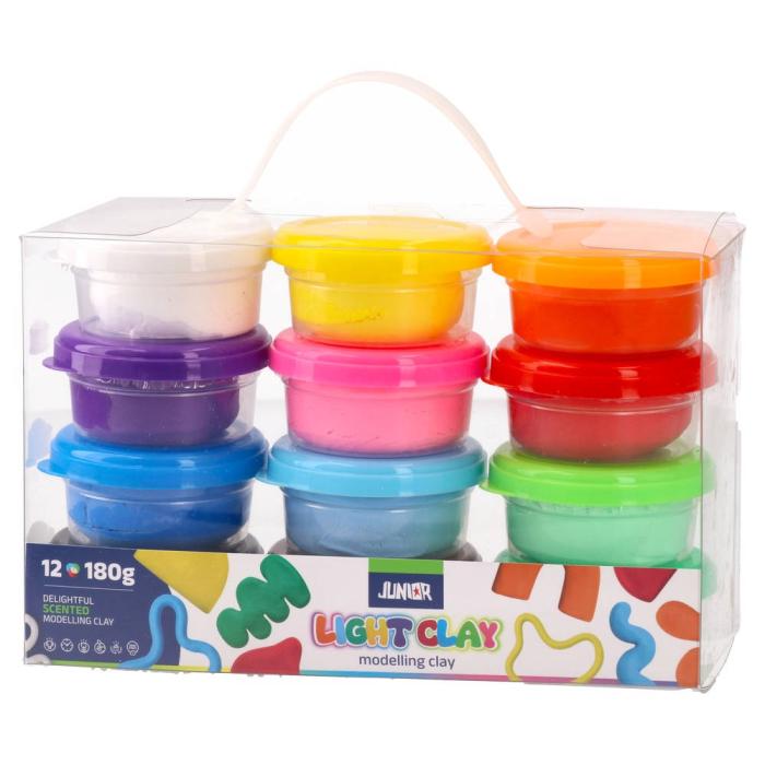 Modelirna masa v lončkih 180 g JUNIOR LIGHT MODELING CLAY set 12/1 130785