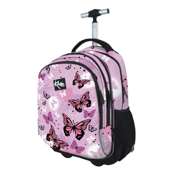 Nahrbtnik na kolesih trolley 2V1 KAOS DREAMY METULJ