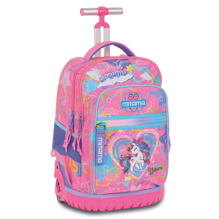 Nahrbtnik trolley na kolesih MITAMA UNICORN SAMOROG PASTEL 65577