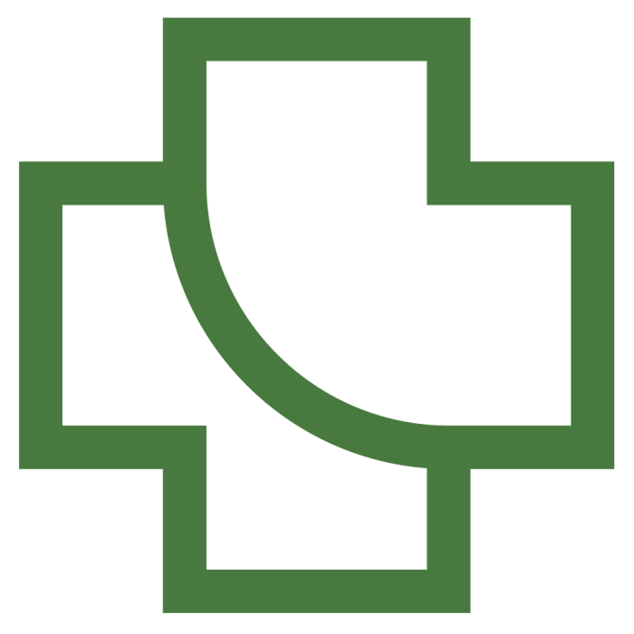 Nalepka piktogram za specializirane prodajalne lekarne 8,5x8,5 cm