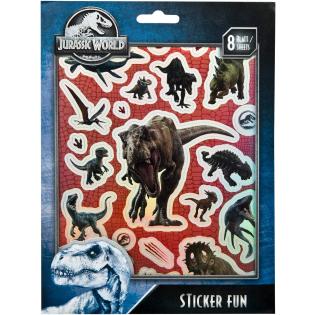 Nalepke dinozavri JURASSIC WORLD 16,6x22,3 cm 8 listov