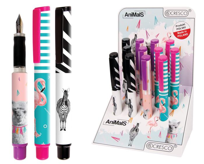 Nalivno pero lama flamingo zebra CRESCO GO PEN B CUTE ANIMALS 202000-B