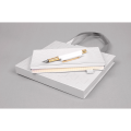 Nalivno pero in rokovnik v darilni embalaži bel set CRESCO PREMIUM IDEAL WHITE 850202-1