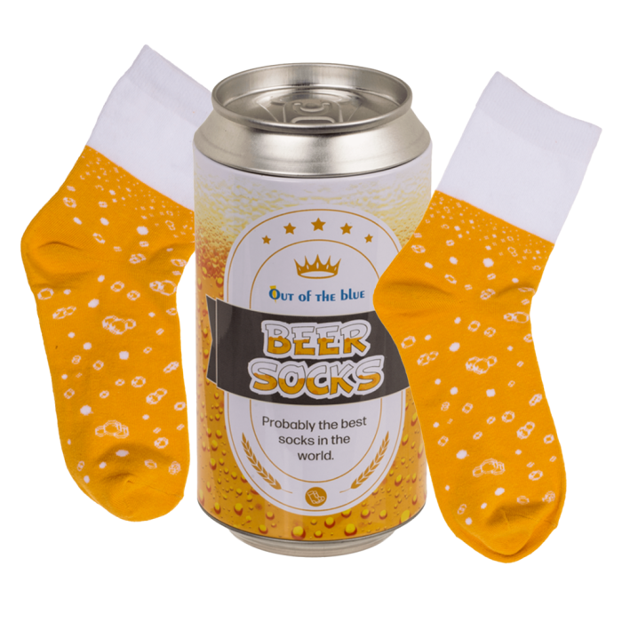 Nogavice v darilni embalaži konzervi pločevinki piksni BEER SOCKS 02/1401 
