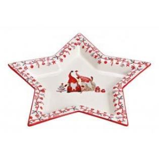 Podstavek pladenj novoletni božični keramični zvezda 30x3x29 cm &Scaron;KRATKI 10025