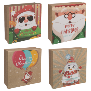 Darilna &scaron;katla novoletna snežak in Božiček JOYFUL SEASON 160126