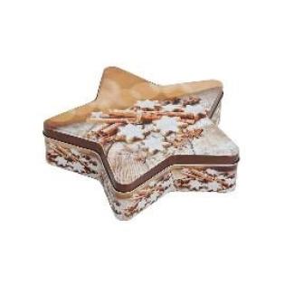 &Scaron;katla kovinska darilna novoletna za pi&scaron;kote v obliki zvezde 23x19x6 cm 10055676