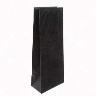Darilna vrečka za steklenico črna ble&scaron;čice 10x8x35 cm 42859S