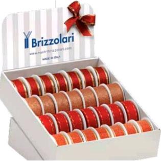 Darilni trak na kolutu novoletni 2,5cm x 3m BRIZZOLARI 9640