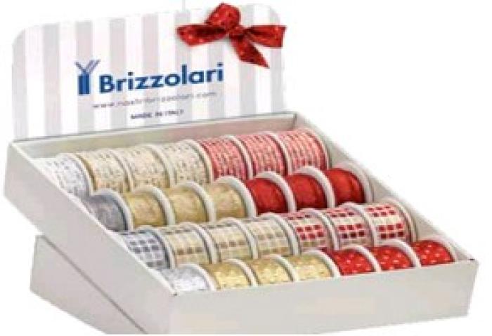 Darilni trak novoletni božični na kolutu 30mm x 3m BRIZZOLARI 9640