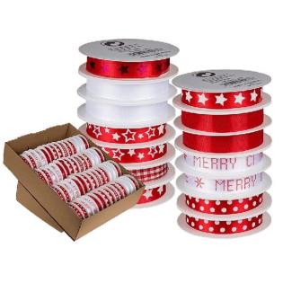 Darilni trak novoletni božični na kolutu 15mm x 3m 56 V#950099